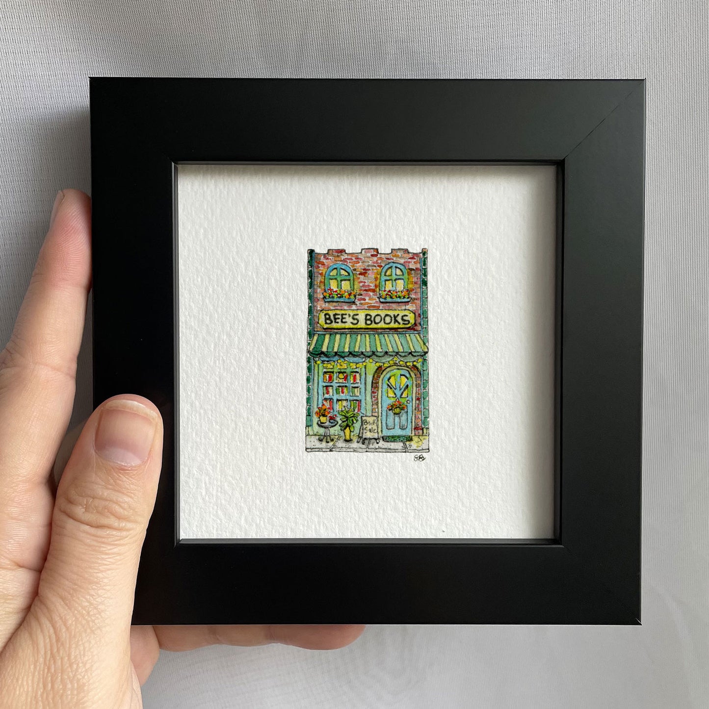 Bee's Books Tiny Art Watercolor Print