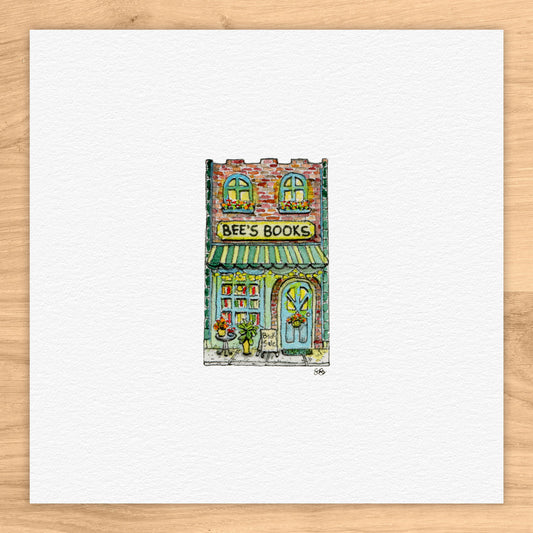 Bee's Books Tiny Art Watercolor Print