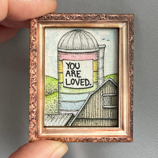 You are Loved Framed Magnet Tiny Art