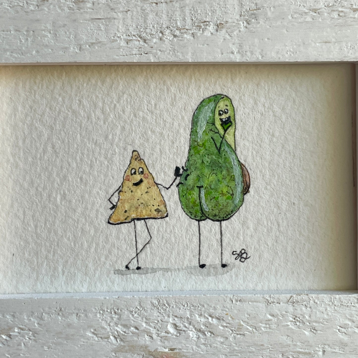 Cheeky Duo Original Tiny Art Watercolor Painting