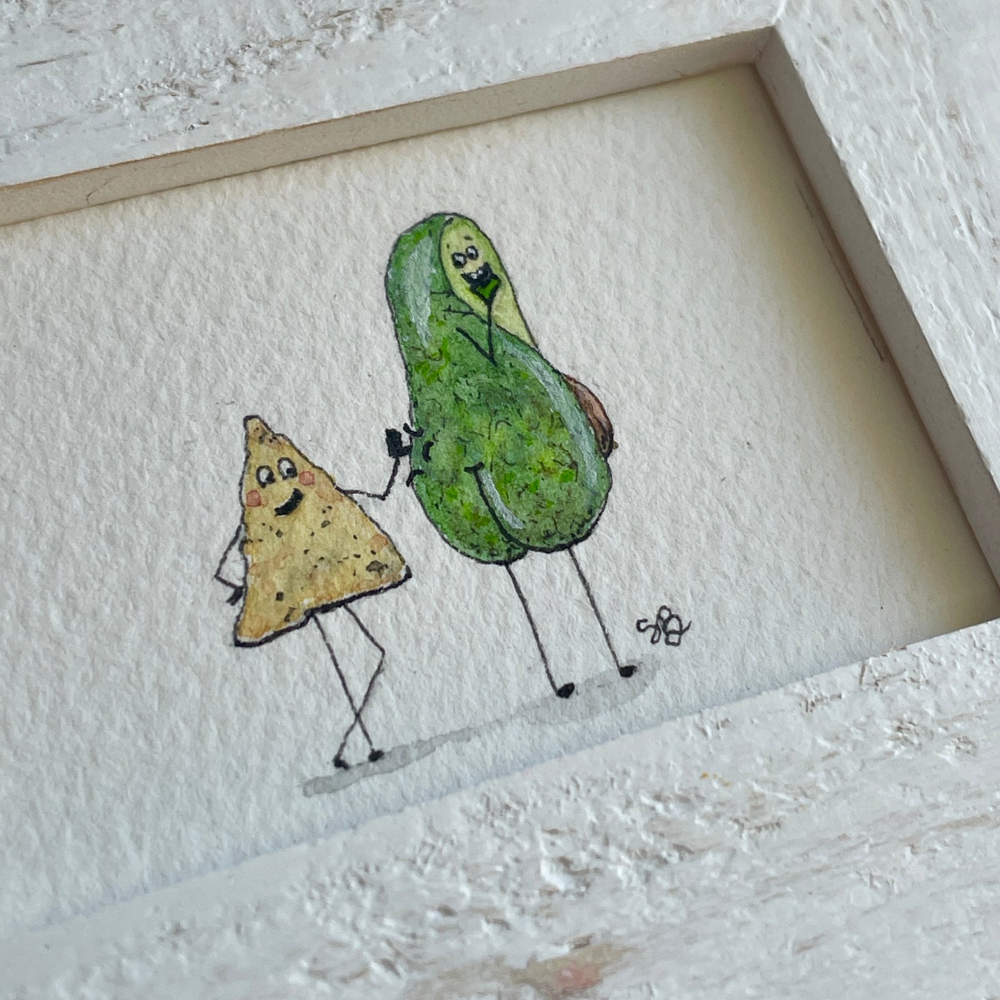 Cheeky Duo Original Tiny Art Watercolor Painting