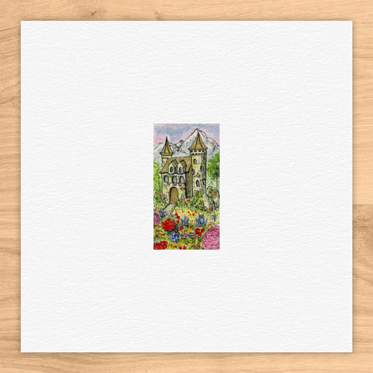 Teeny Castle Tiny Art Watercolor Print