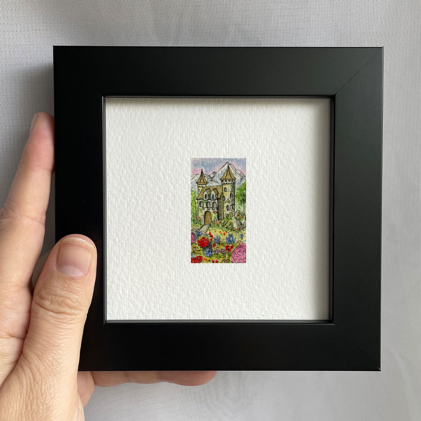 Teeny Castle Tiny Art Watercolor Print