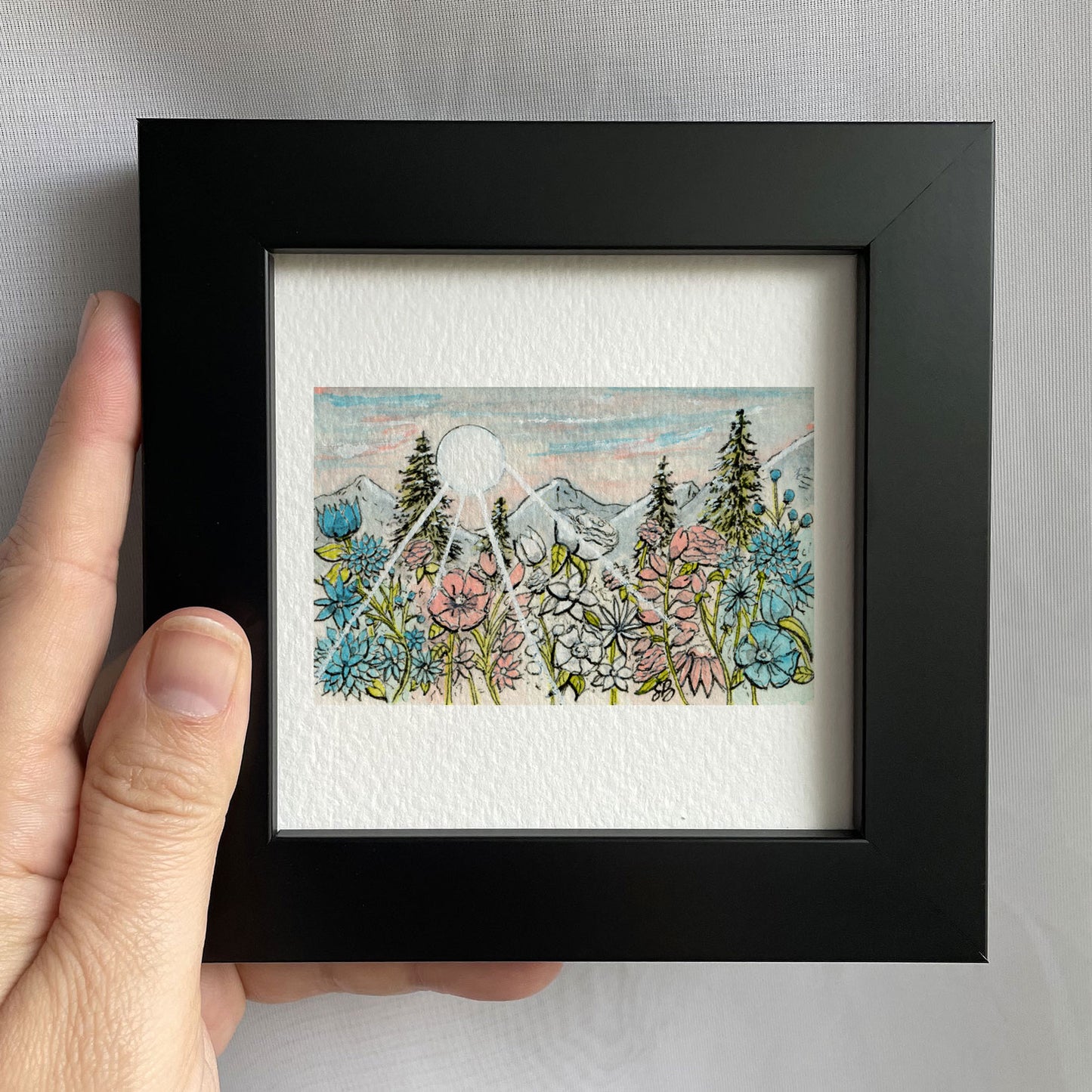 Trans Beauty Landscape Tiny Art Watercolor Print